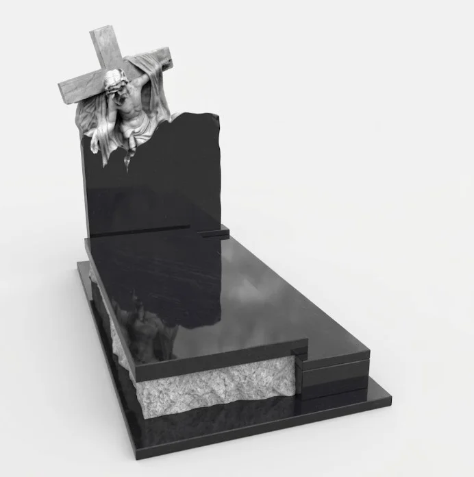 Nagrobek ekskluzywny rzeźba Chrystus czarny granit Nero Sweden Opoczno